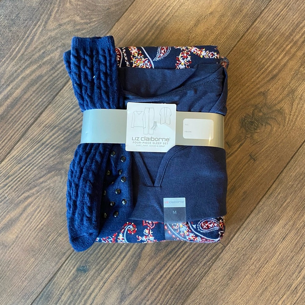 Liz Claiborne Blue Four-Piece Sleep Set